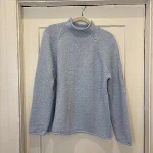 J. Crew 1988 Rollneck Cotton Sweater Heather Sky M NWOT Oversized